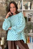 Scamp Lantern Sweatshirt Polka Dot Mint & Chocolate